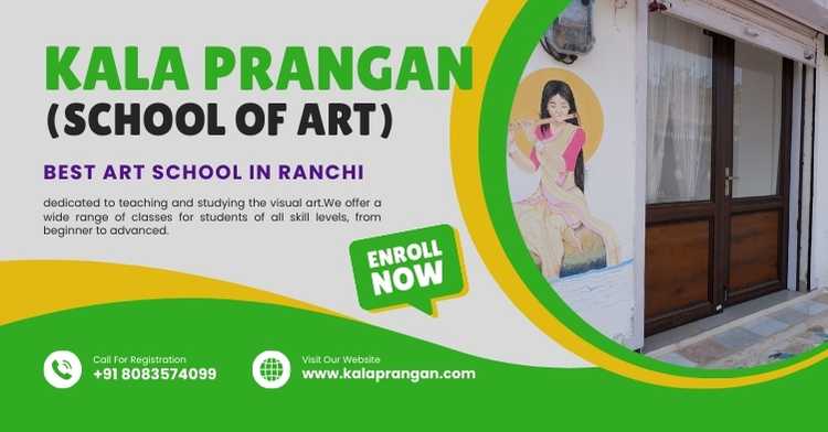 Banner of Kala Prangan (School of Arts) who offer drawing and painting classes in Ranchi for both kids and adults.